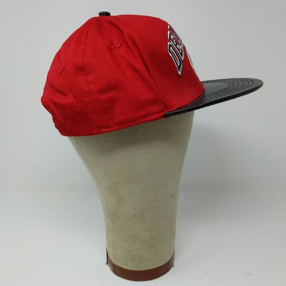 Marvel Deadpool Flat Bill Snapback Hat Embroidered Logo Spell Out Red Black - Picture 6 of 10